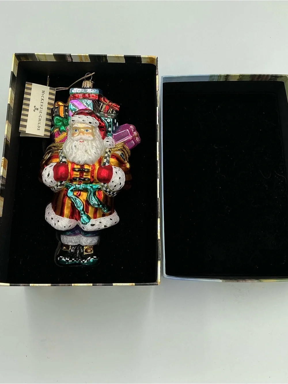 NEW MacKenzie-Childs Old Saint Nick Mouth-blown Glass Ornament Poland HTF NWT